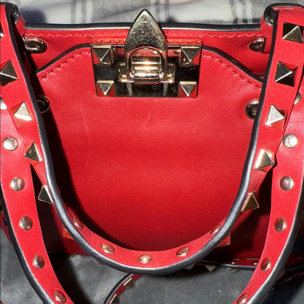 Preloved Valentino Garavani mini Rockstud 2 way bag excellent condition RED - Picture 2 of 13